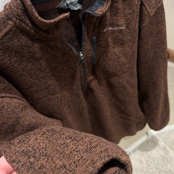Edddie Bauer Quarter Zip Sweater Shirt 1/4 Zip Sweatshirt - Picture 5 of 8
